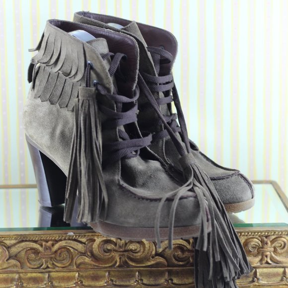 Ron White Suede Ankle Boots. 'Everyday Heels' - Picture 3 of 16
